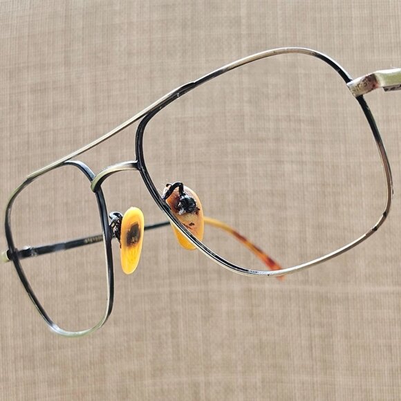 Vintage Stetson Men Eyeglasses Frame Black/Gold Tone Zyloware Eye Wear Glasses - Picture 1 of 12